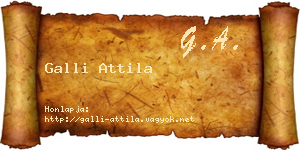 Galli Attila névjegykártya